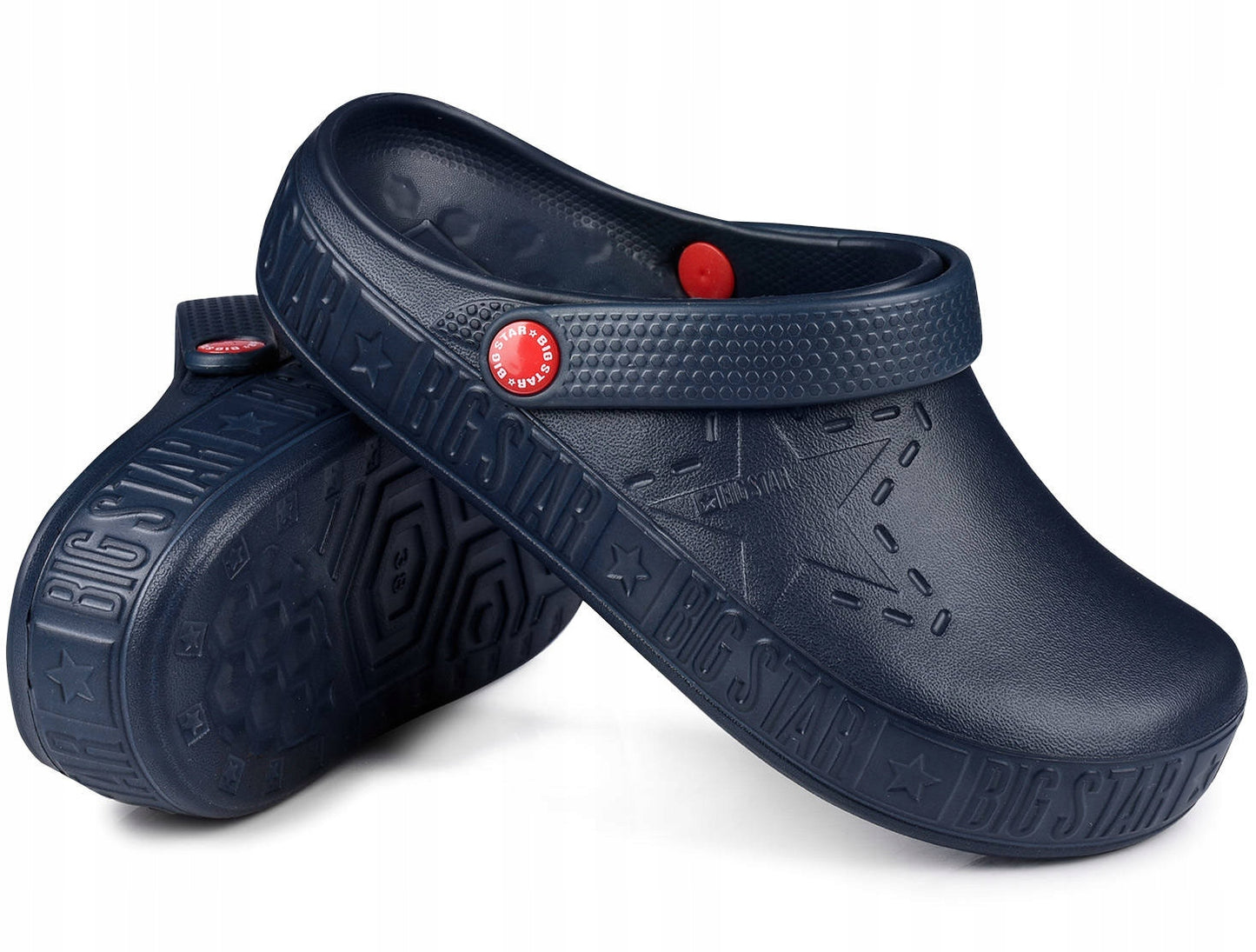 Lengvos moteriškos basutės, šlepetės BIG STAR sodui, paplūdimiui, putplasčio, tamsiai mėlynos, 39