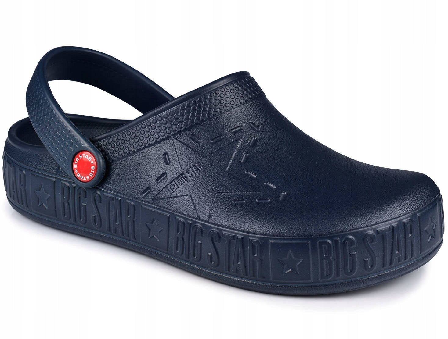 Lengvos moteriškos basutės, šlepetės BIG STAR sodui, paplūdimiui, putplasčio, tamsiai mėlynos, 39