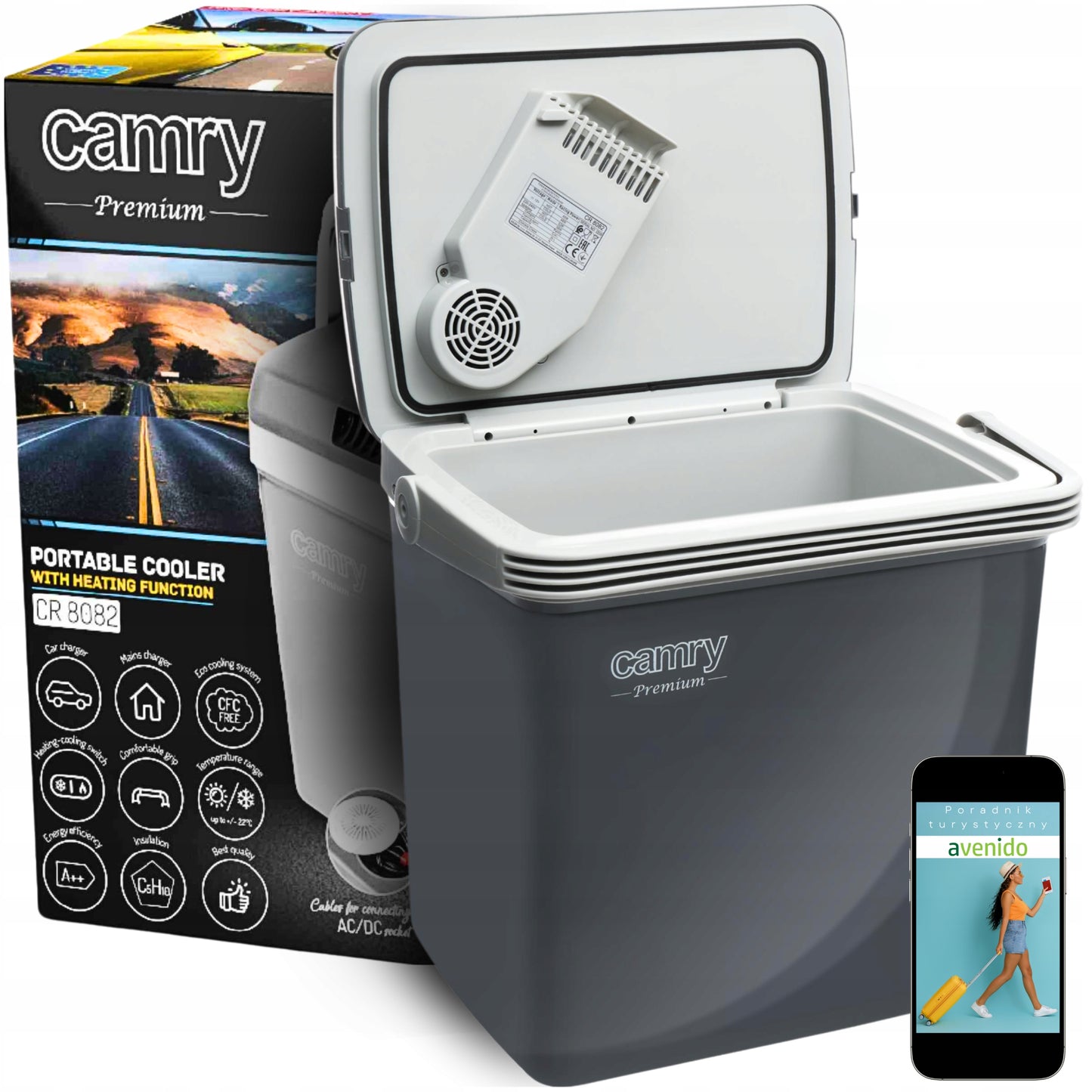 Elektrinis turistinis 25L šaldytuvas su vėsinimu ir šildymu 12V 230V