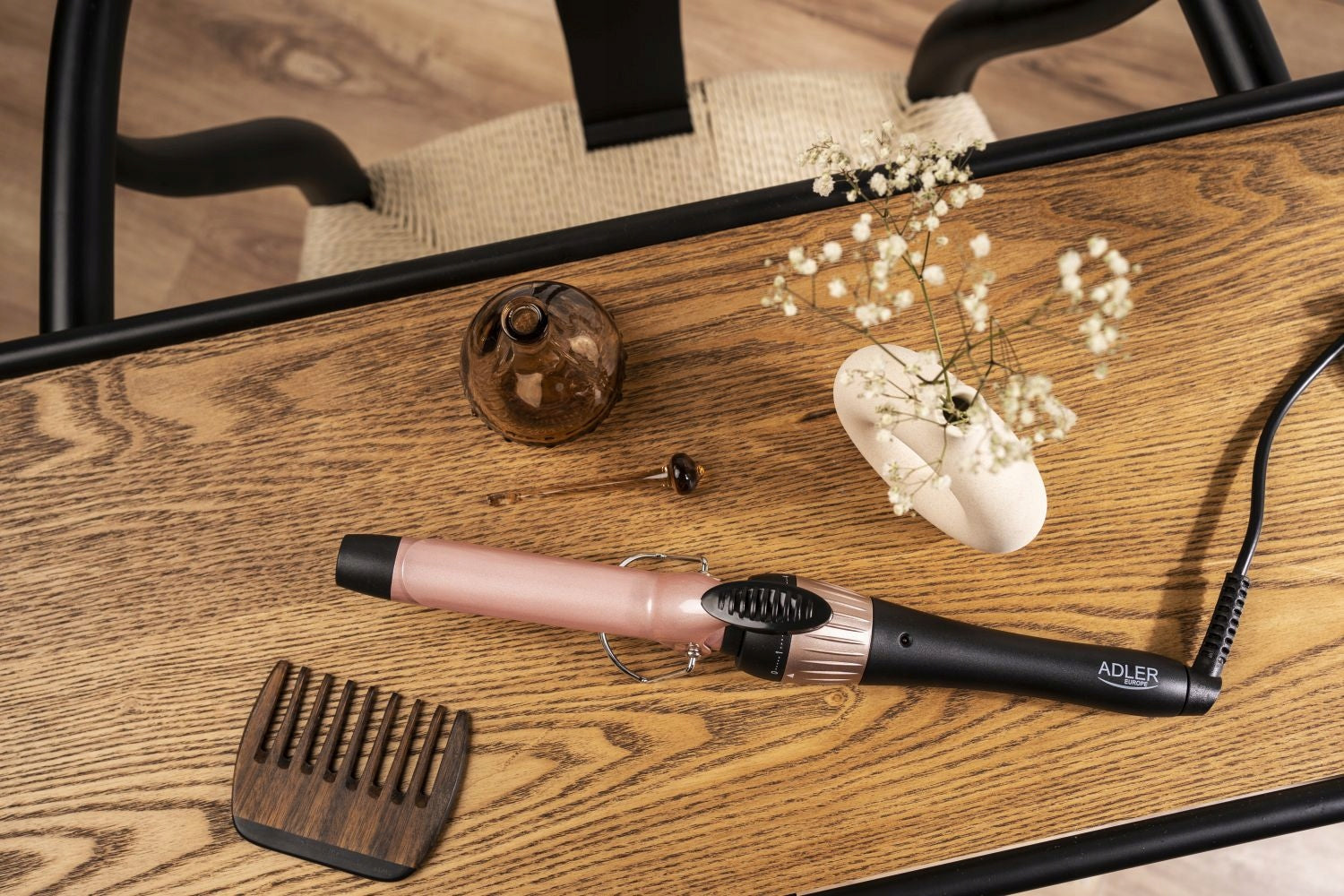 Keraminis plaukų garbintuvas 25mm su tradiciniu temperatūros reguliavimu 200°C