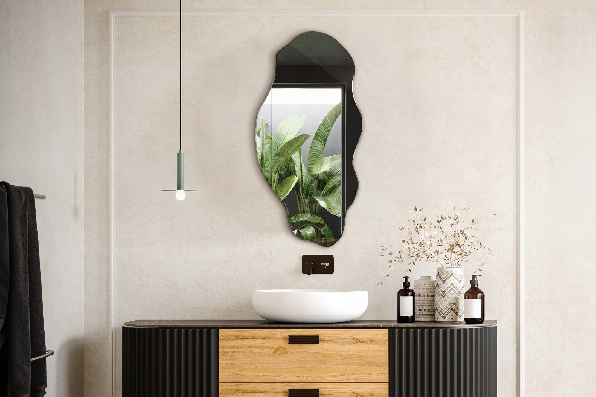 Dekoratyvus veidrodis, netaisyklingos formos, universalus, vertikalus, horizontalus, Premium