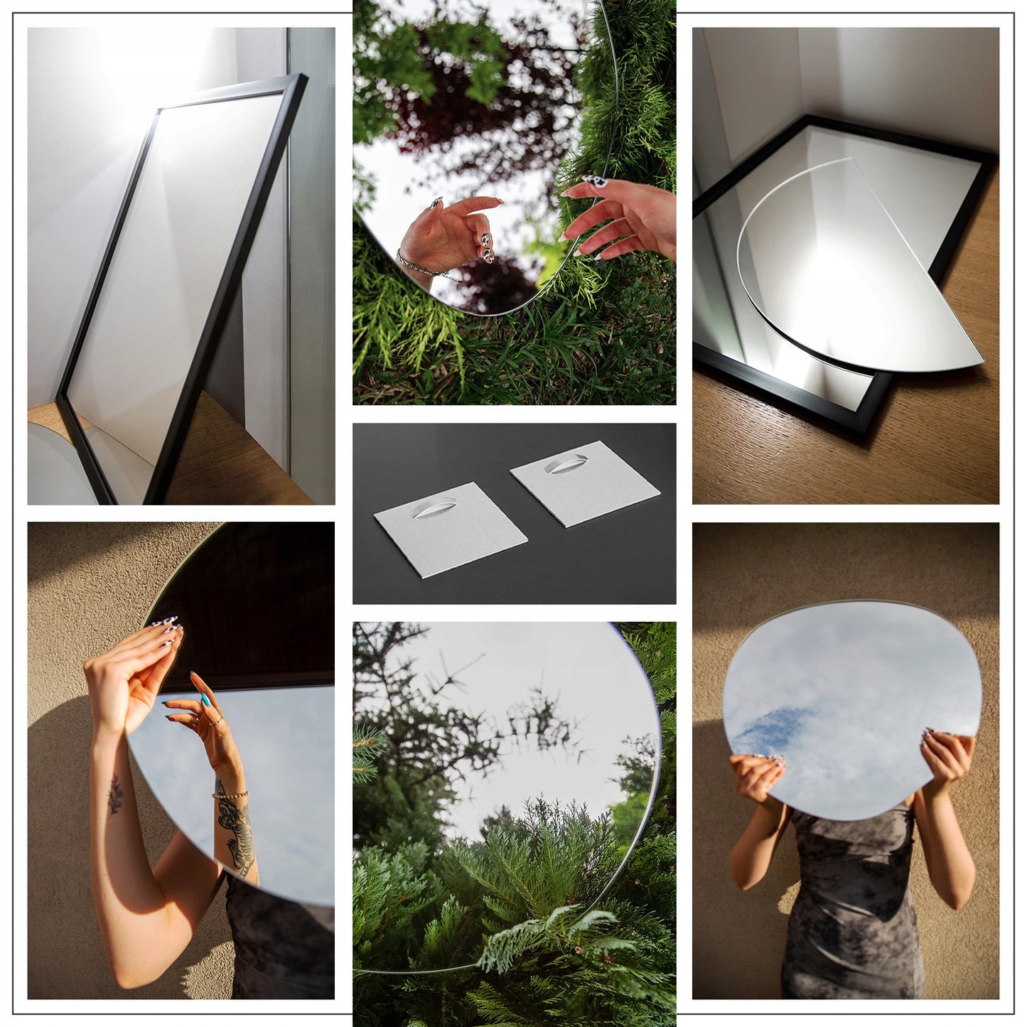 Dekoratyvus veidrodis, netaisyklingos formos, universalus, vertikalus, horizontalus, Premium