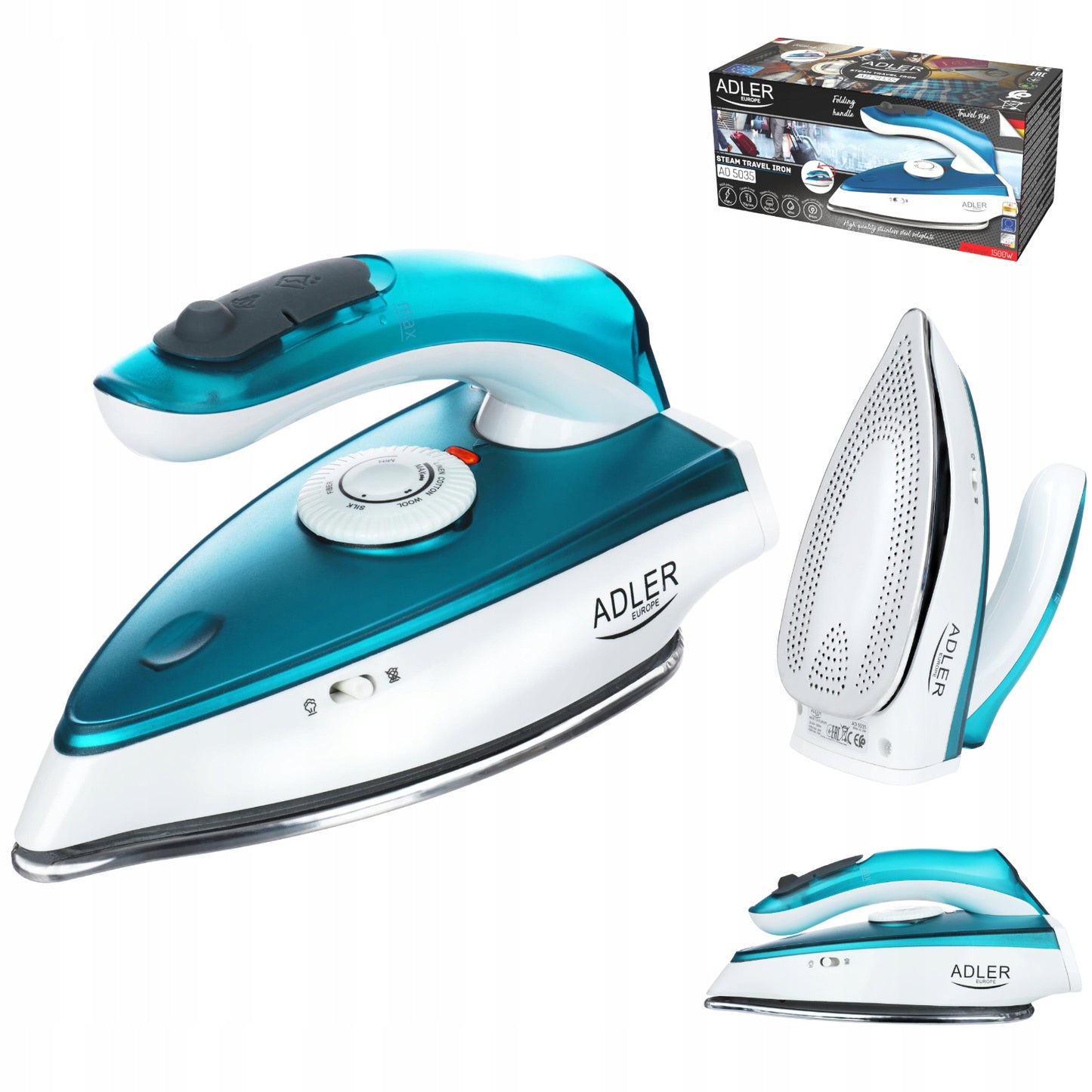 Mažas kelioninis sulankstomas lygintuvas 1700W, su garų funkcija, temperatūros reguliavimu