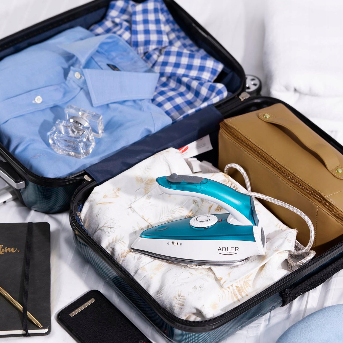 Mažas kelioninis sulankstomas lygintuvas 1700W, su garų funkcija, temperatūros reguliavimu