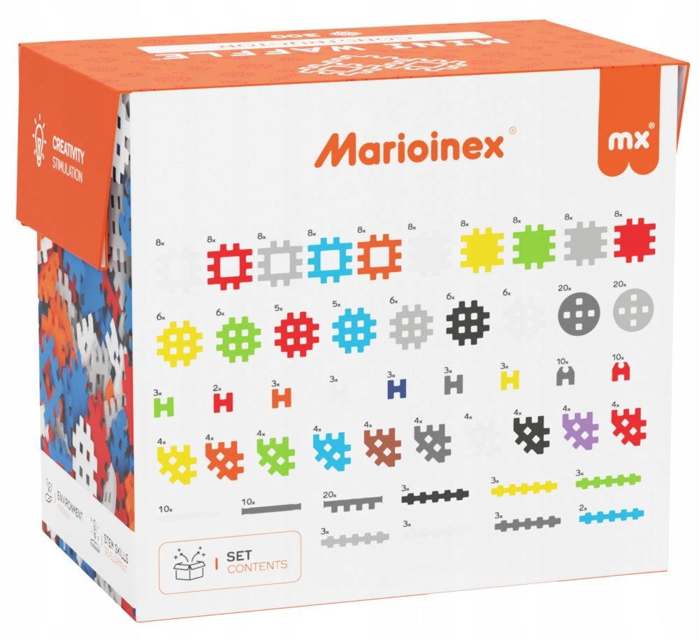 MARIOINEX statybiniai blokeliai Vaflių KONSTRUKTORIUS 300 vnt. Edukacinis 902271