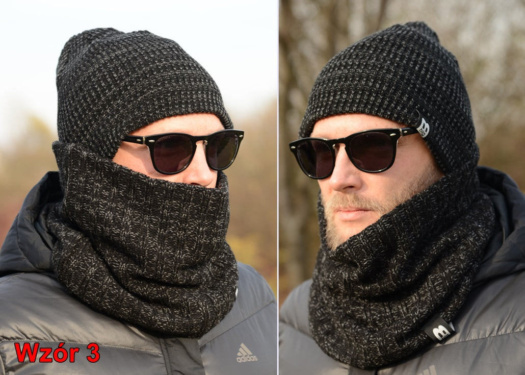 VYRIŠKA ŽIEMINĖ BEISBOLINĖ KEPURĖ + VAMZDELIS ŠALIKAS komplektas rudeniui ir žiemai, SPALVŲ K5