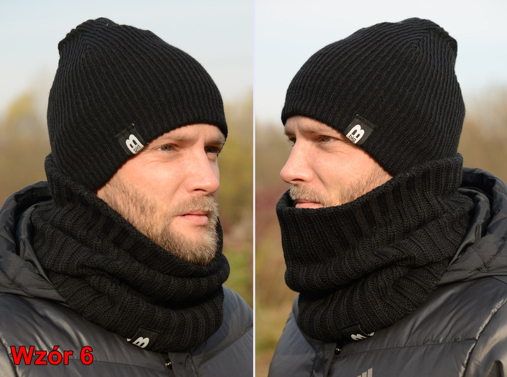 VYRIŠKA ŽIEMINĖ BEISBOLINĖ KEPURĖ + VAMZDELIS ŠALIKAS komplektas rudeniui ir žiemai, SPALVŲ K5