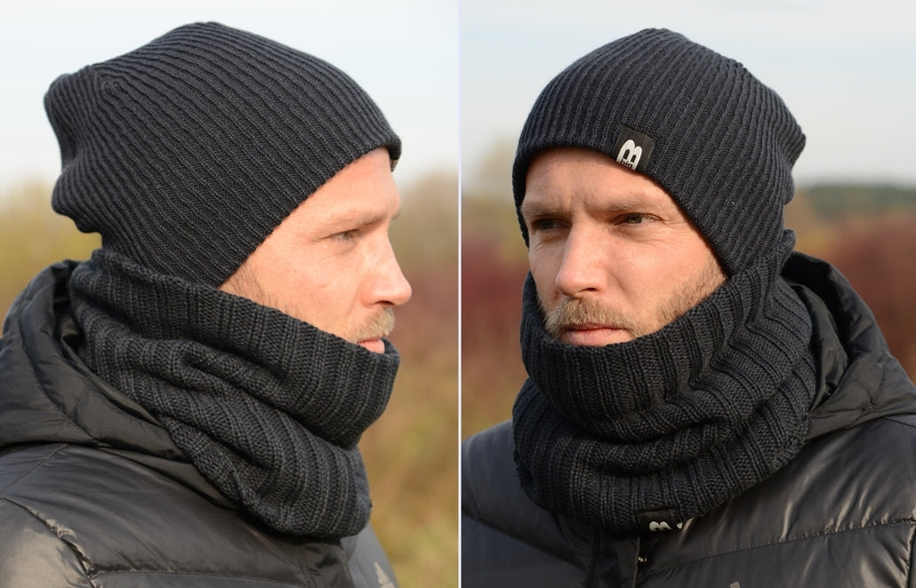 VYRIŠKA ŽIEMINĖ BEISBOLINĖ KEPURĖ + VAMZDELIS ŠALIKAS komplektas rudeniui ir žiemai, SPALVŲ K5