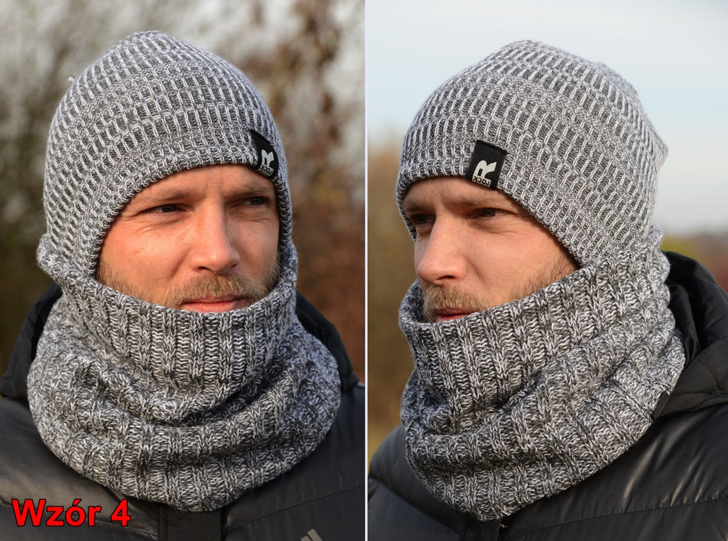 VYRIŠKA ŽIEMINĖ BEISBOLINĖ KEPURĖ + VAMZDELIS ŠALIKAS komplektas rudeniui ir žiemai, SPALVŲ K5