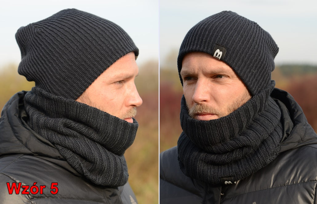 VYRIŠKA ŽIEMINĖ BEISBOLINĖ KEPURĖ + VAMZDELIS ŠALIKAS komplektas rudeniui ir žiemai, SPALVŲ K5