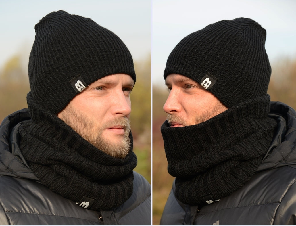 VYRIŠKA ŽIEMINĖ BEISBOLINĖ KEPURĖ + VAMZDELIS ŠALIKAS komplektas rudeniui ir žiemai, SPALVŲ K5