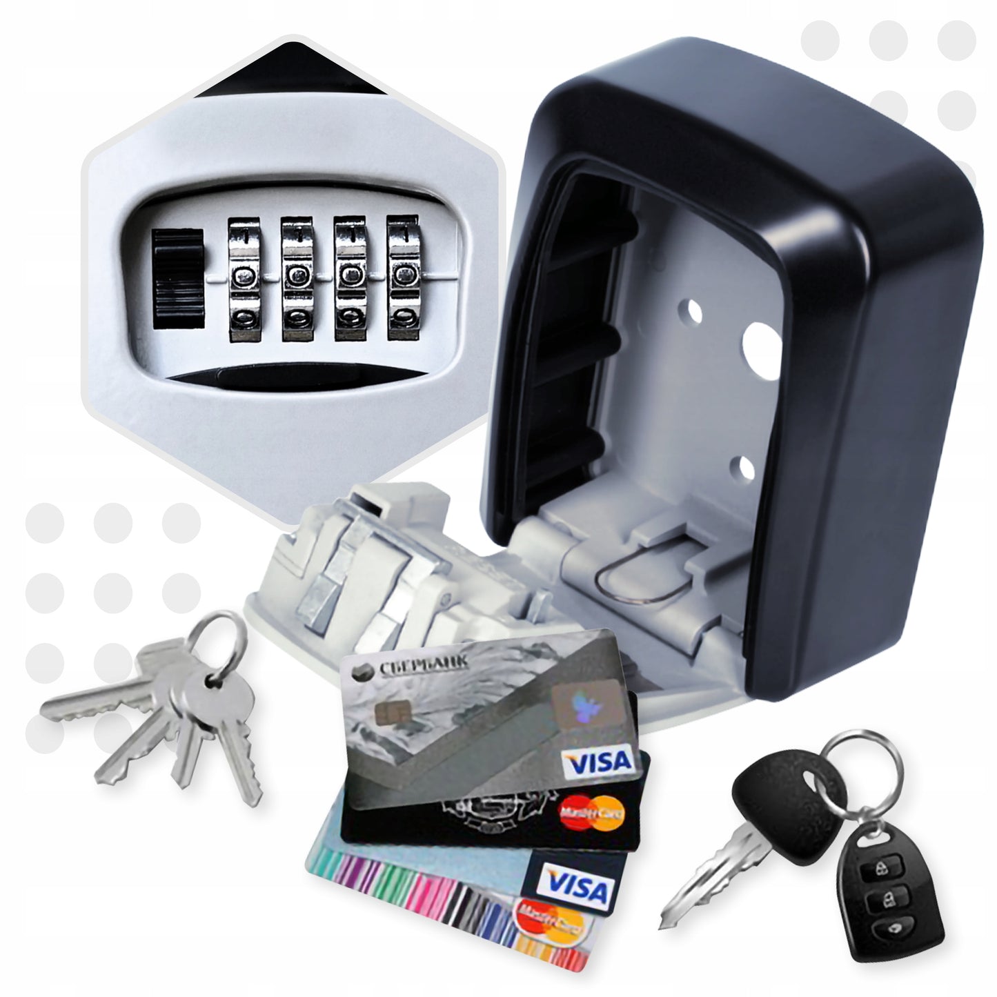 METALINĖ seifo dėžutė spyna MOKSLAI tvirtas seifas su kodu