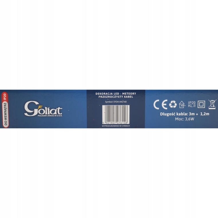 METEORAI 288 LED ant skaidraus laido Kalėdinės lemputės 3m Goliat