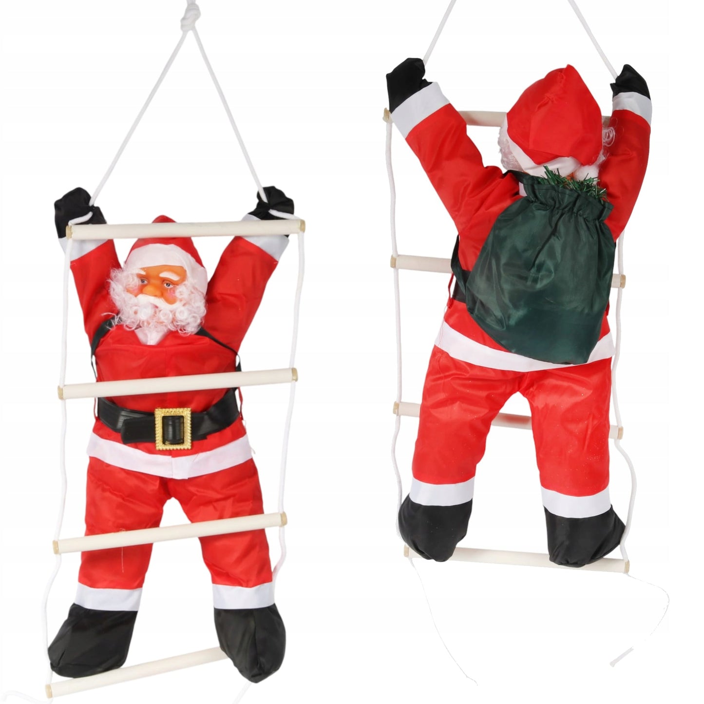 Kalėdų senelis ant kopėčių, lipantis, 60cm Kalėdinė dekoracija