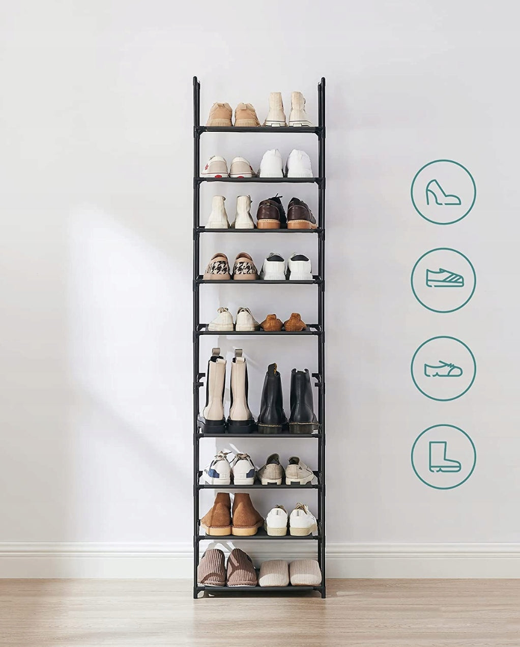 MODULINĖ KNYGŲ STOVA, LENTYNĖ, SPINTELĖ, LOFT STOVAS, 10 LYGIŲ ORGANIZATORIUS