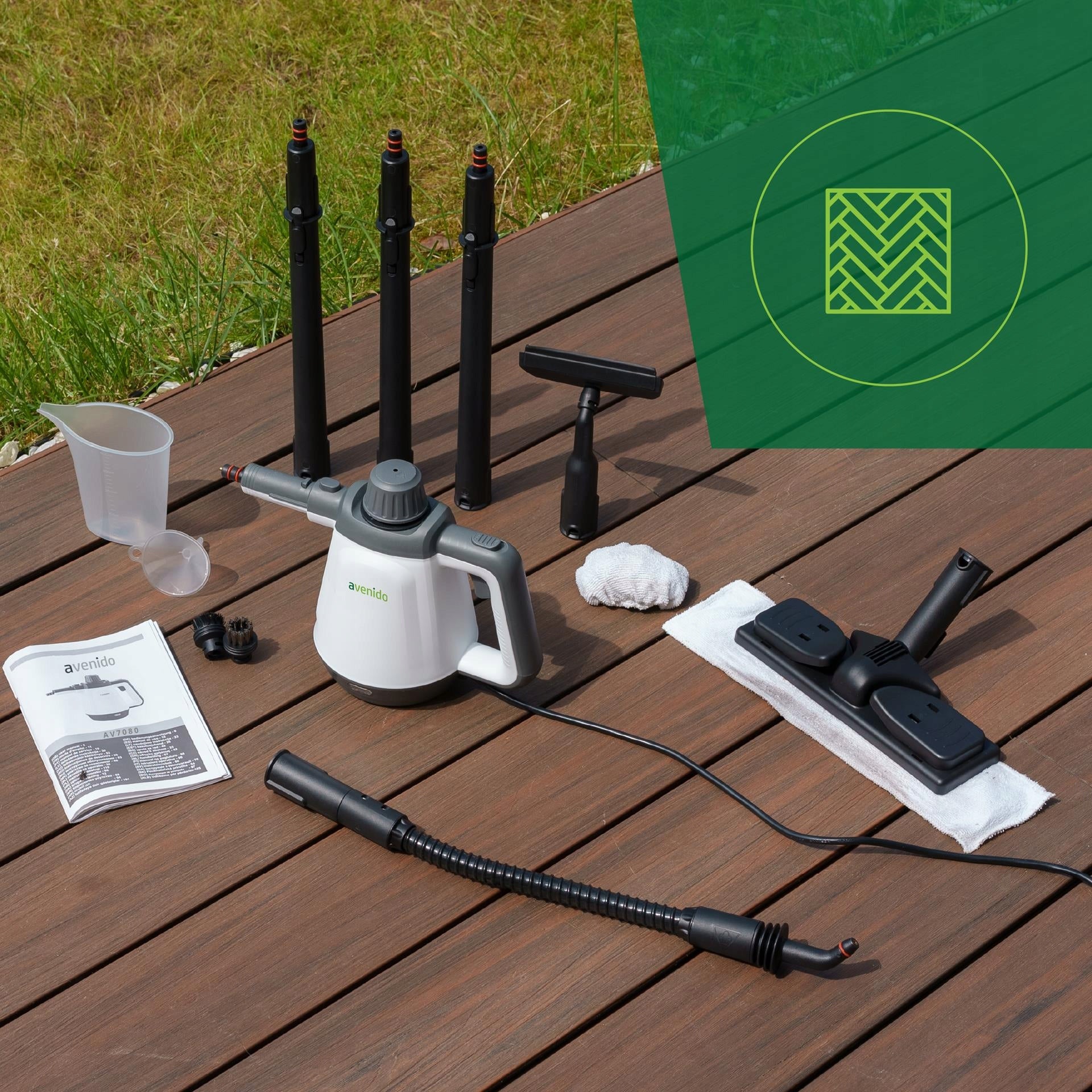 Garo valytuvas langams, garo šluota 2000W 3,5bar Dydelis komplektas