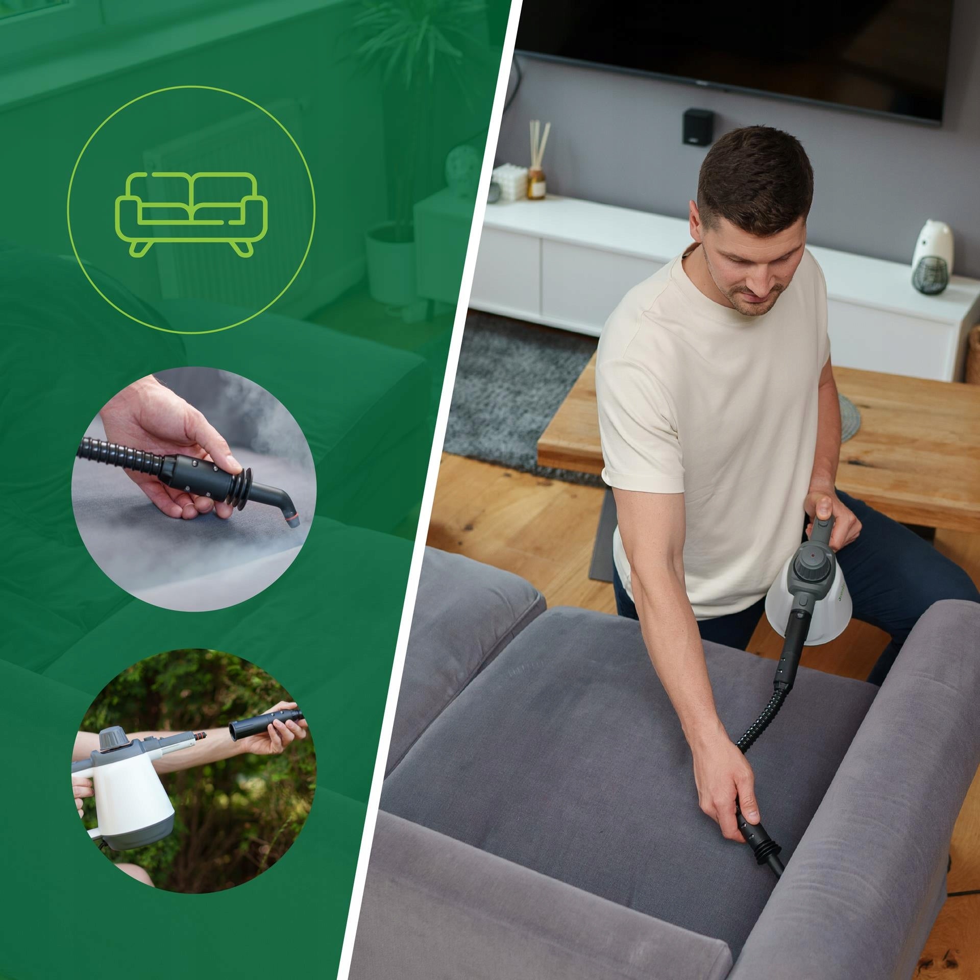 Garinis valytuvas Garų siurblys Langų valiklis Garinis mopas 2000W 3,5bar Didelis rinkinys