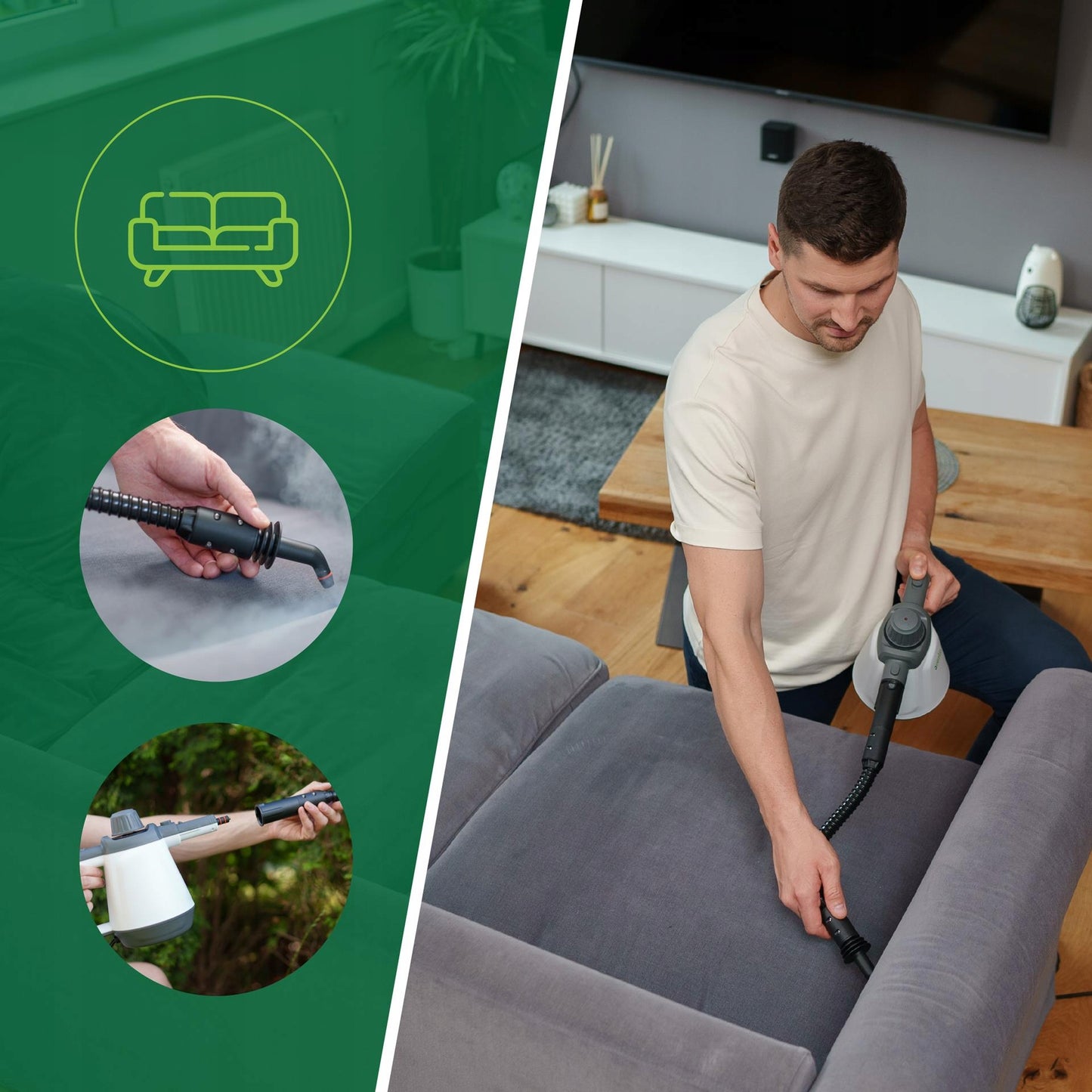 Garinis valytuvas Garų siurblys Langų valiklis Garinis mopas 2000W 3,5bar Didelis rinkinys