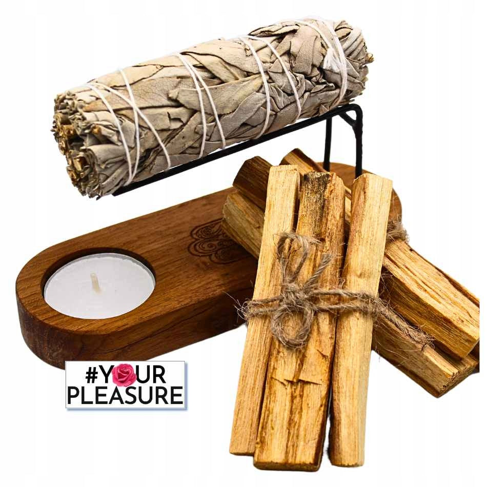 Mažas "Palo Santo" laikiklis iš tikmedžio medienos – Hamsa