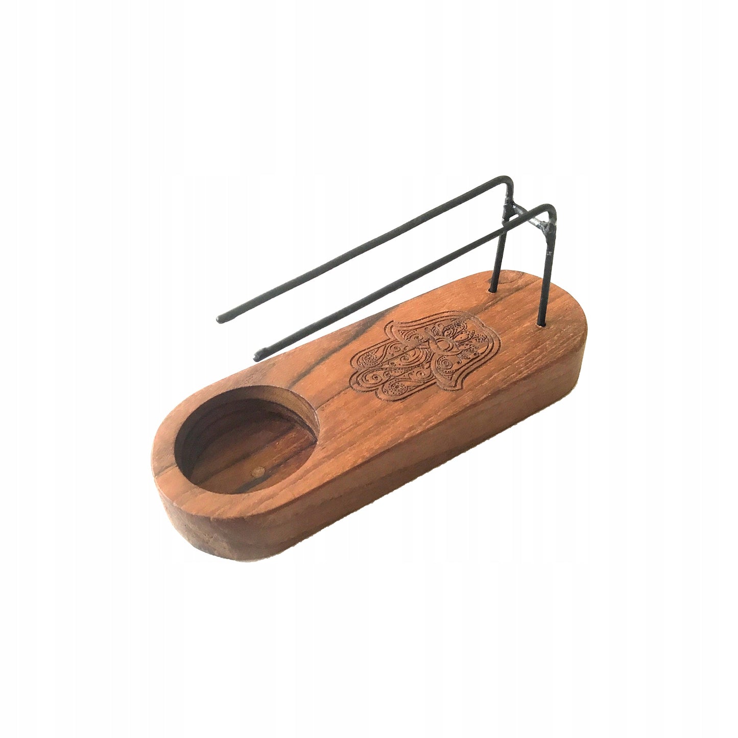 Mažas "Palo Santo" laikiklis iš tikmedžio medienos – Hamsa