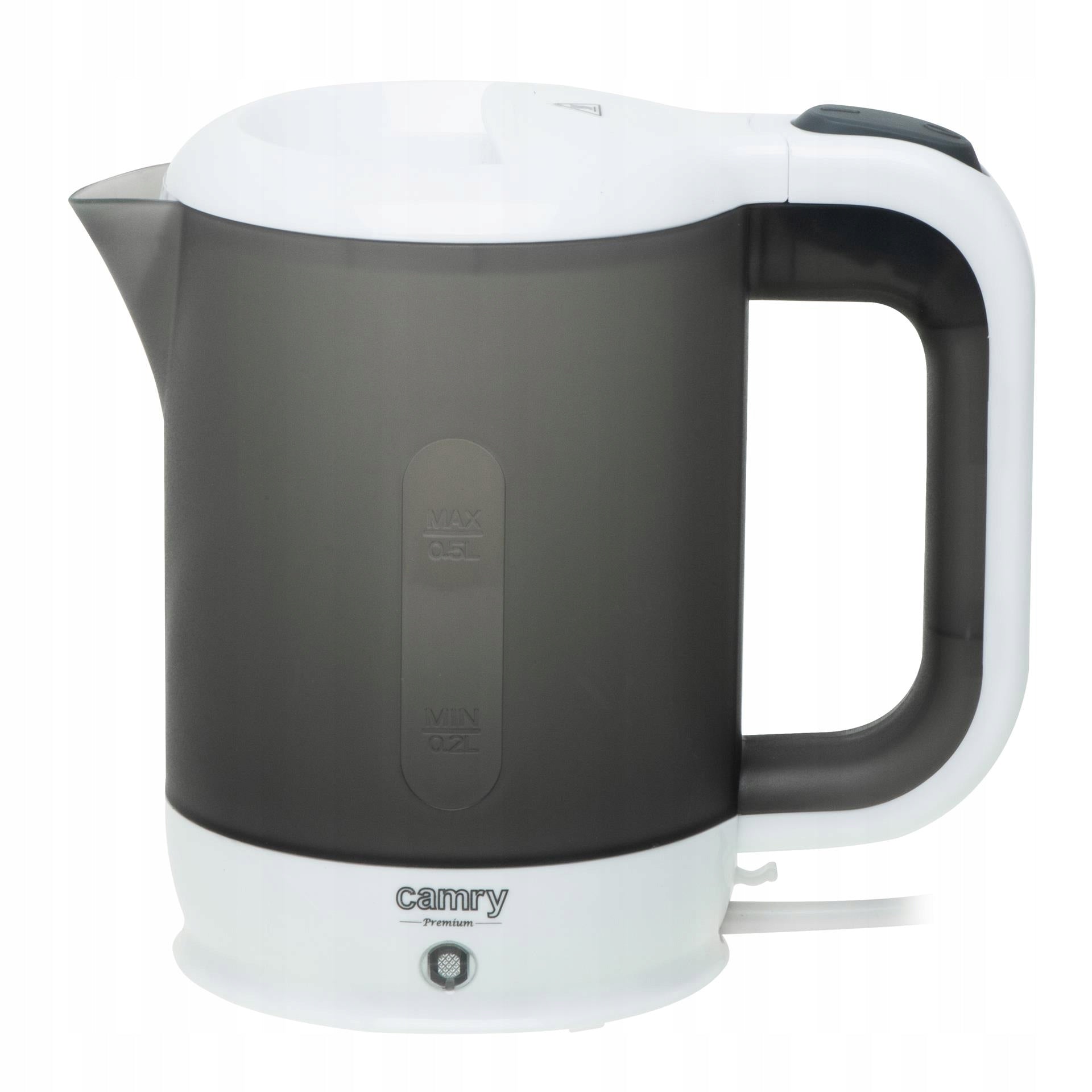 Mažas kelioninis elektrinis virdulys + 2 puodeliai ir šaukštelis, 500ml, 900W