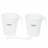 Mažas kelioninis elektrinis virdulys + 2 puodeliai ir šaukštelis, 500ml, 900W