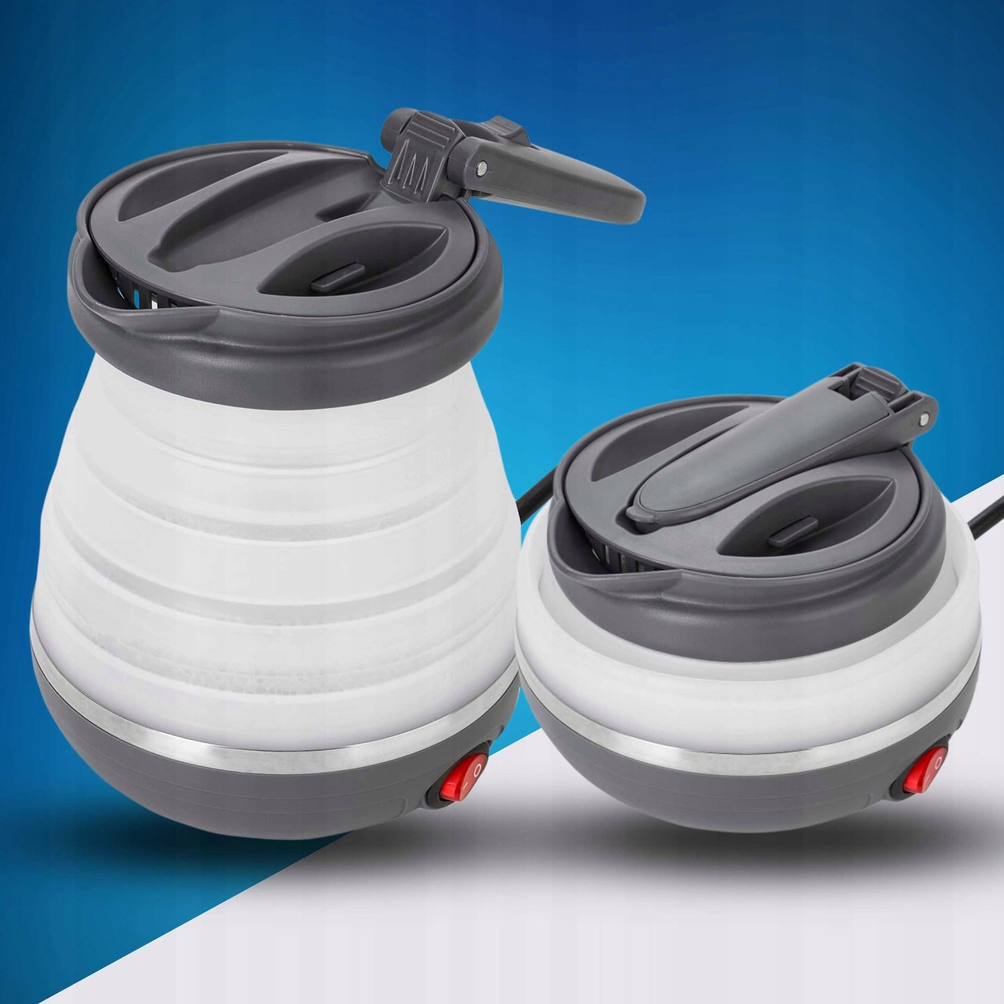 Mažas kelioninis sulankstomas elektrinis virdulys 600ml 0,6L 750W silikoninis