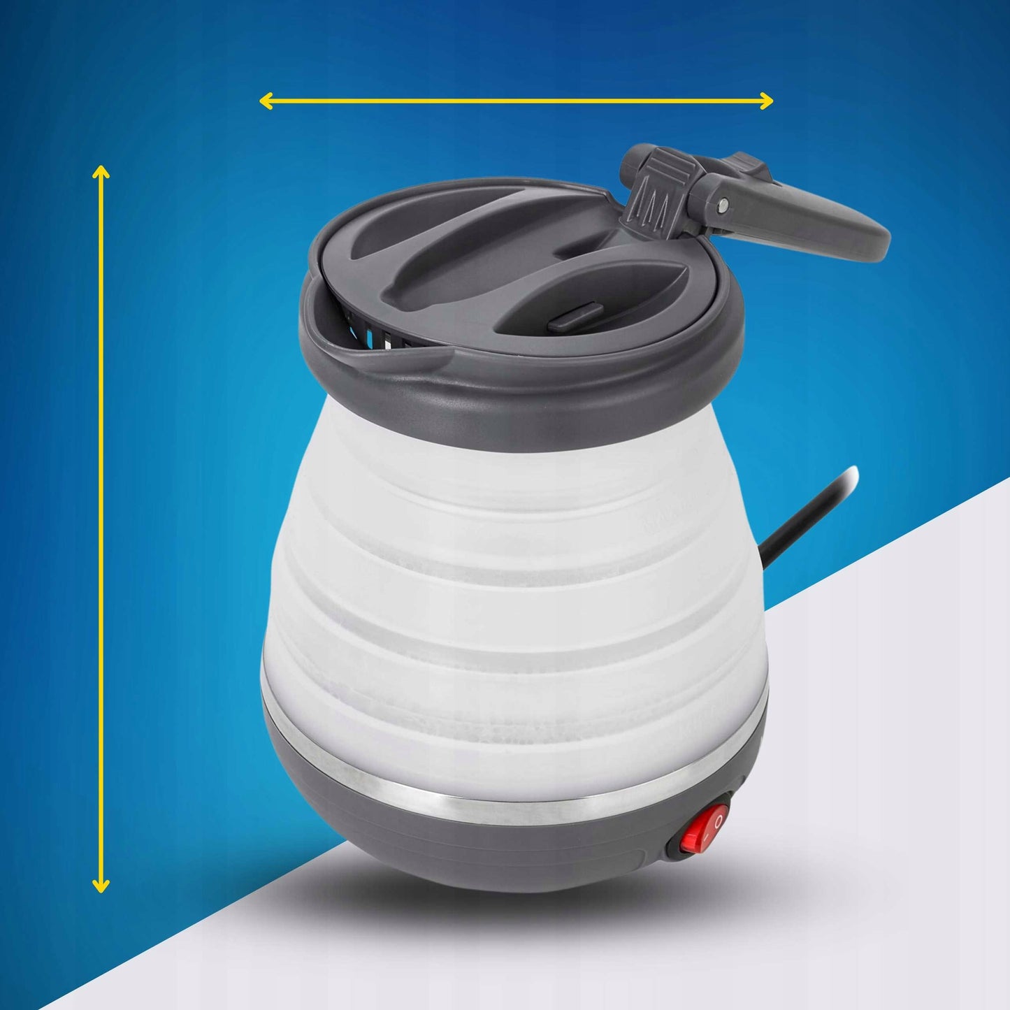 Mažas kelioninis sulankstomas elektrinis virdulys 600ml 0,6L 750W silikoninis