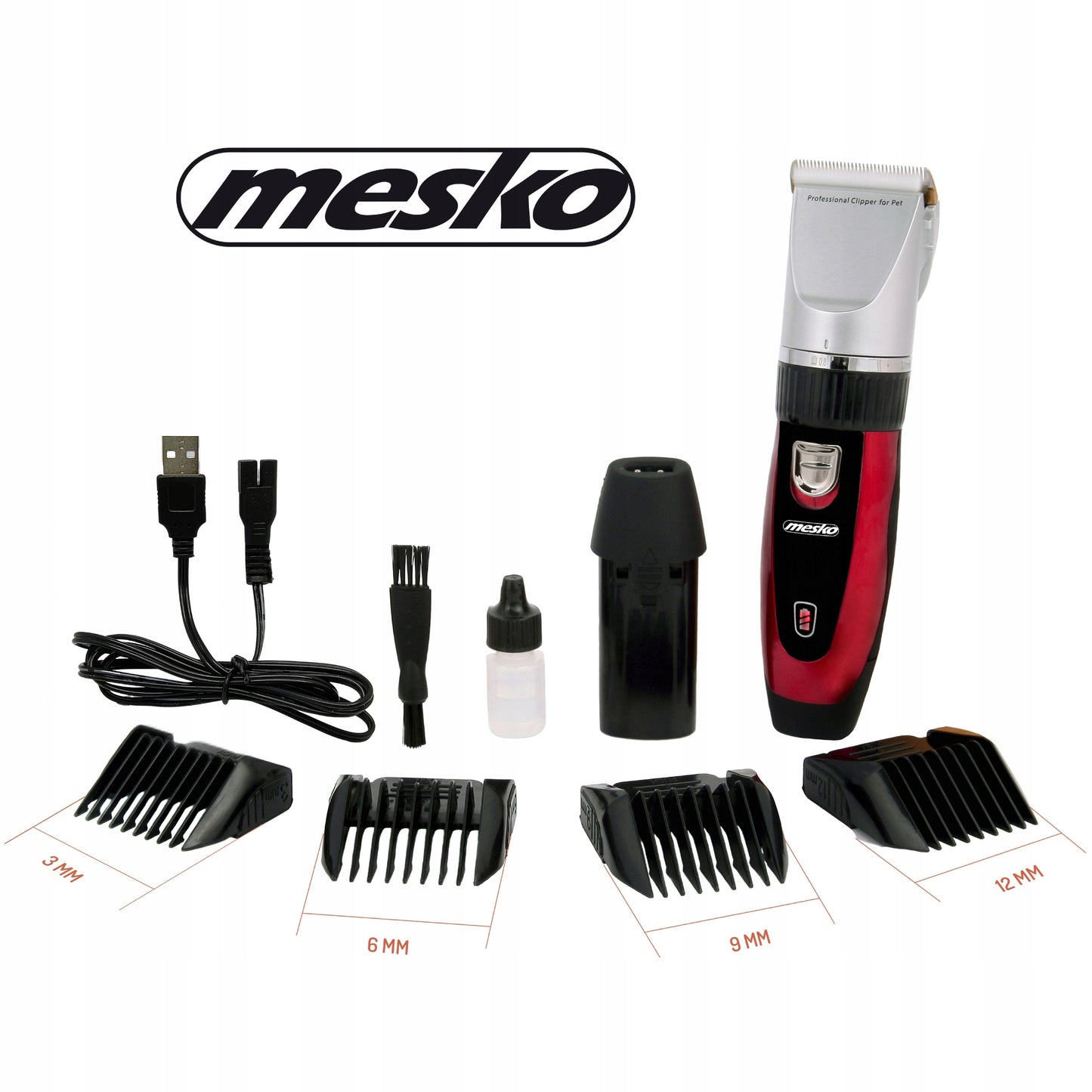 Belaidė gyvūnų (šunų, kačių) plaukų kirpimo mašinėlė, kuri netraukia kailio