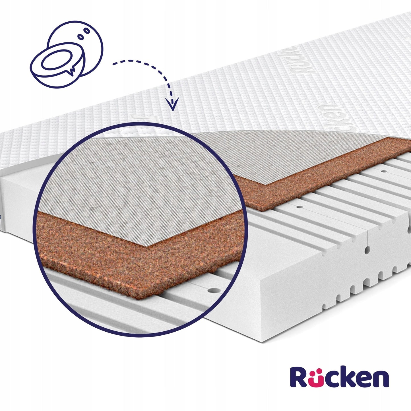 Čiužinys 120x60 Putų su kokoso pluoštu Vėdinamas 60x120