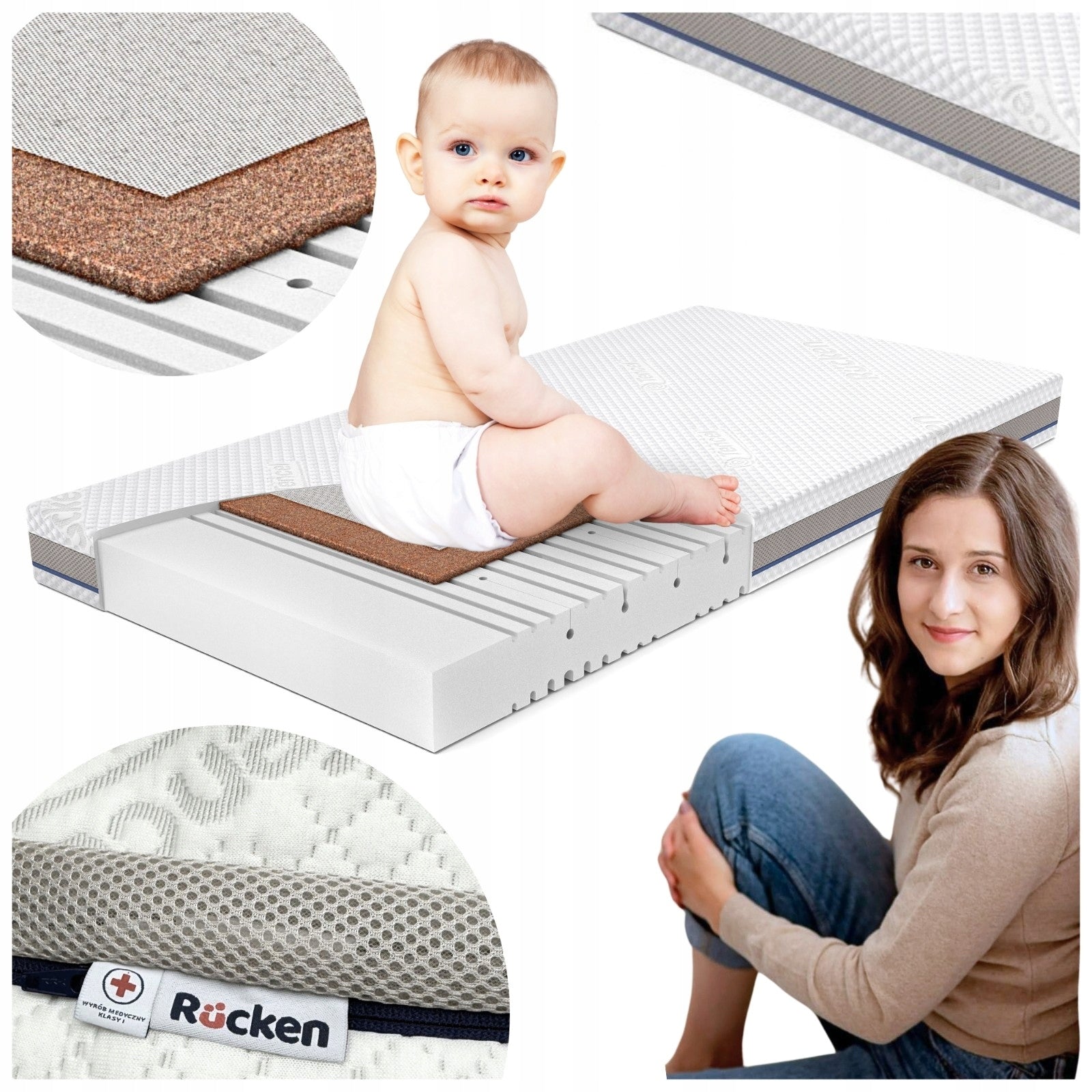 Čiužinys 120x60 Putų su kokoso pluoštu Vėdinamas 60x120