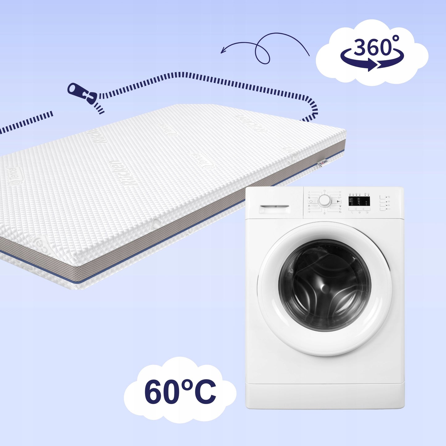 Čiužinys 120x60 vaikiškai lovytei Premium 4in1 dvipusis H2/H3 60x120