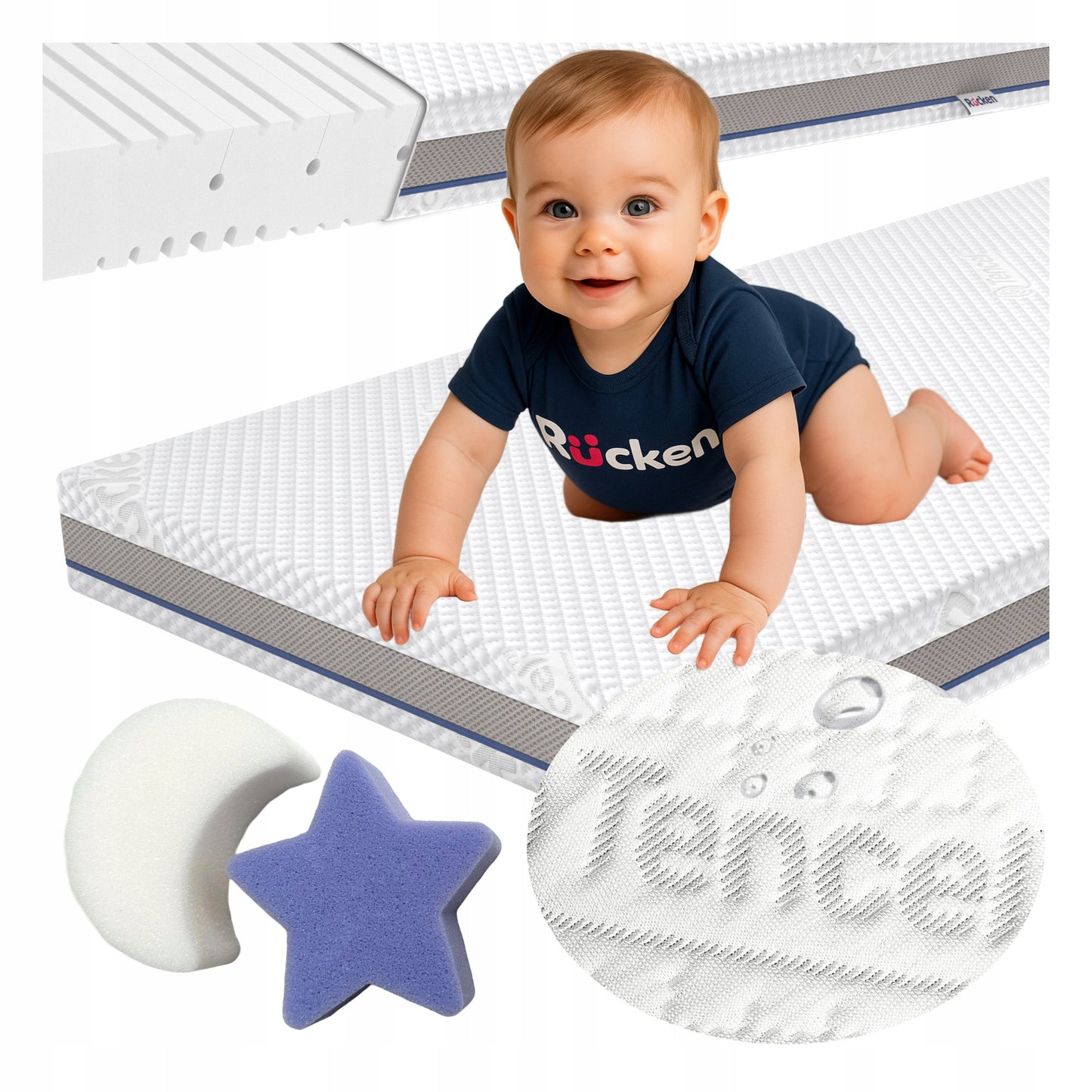 Čiužinys lovytei 120x60 vidutinio kietumo vaikiškas čiužinys H2 H3 60x120