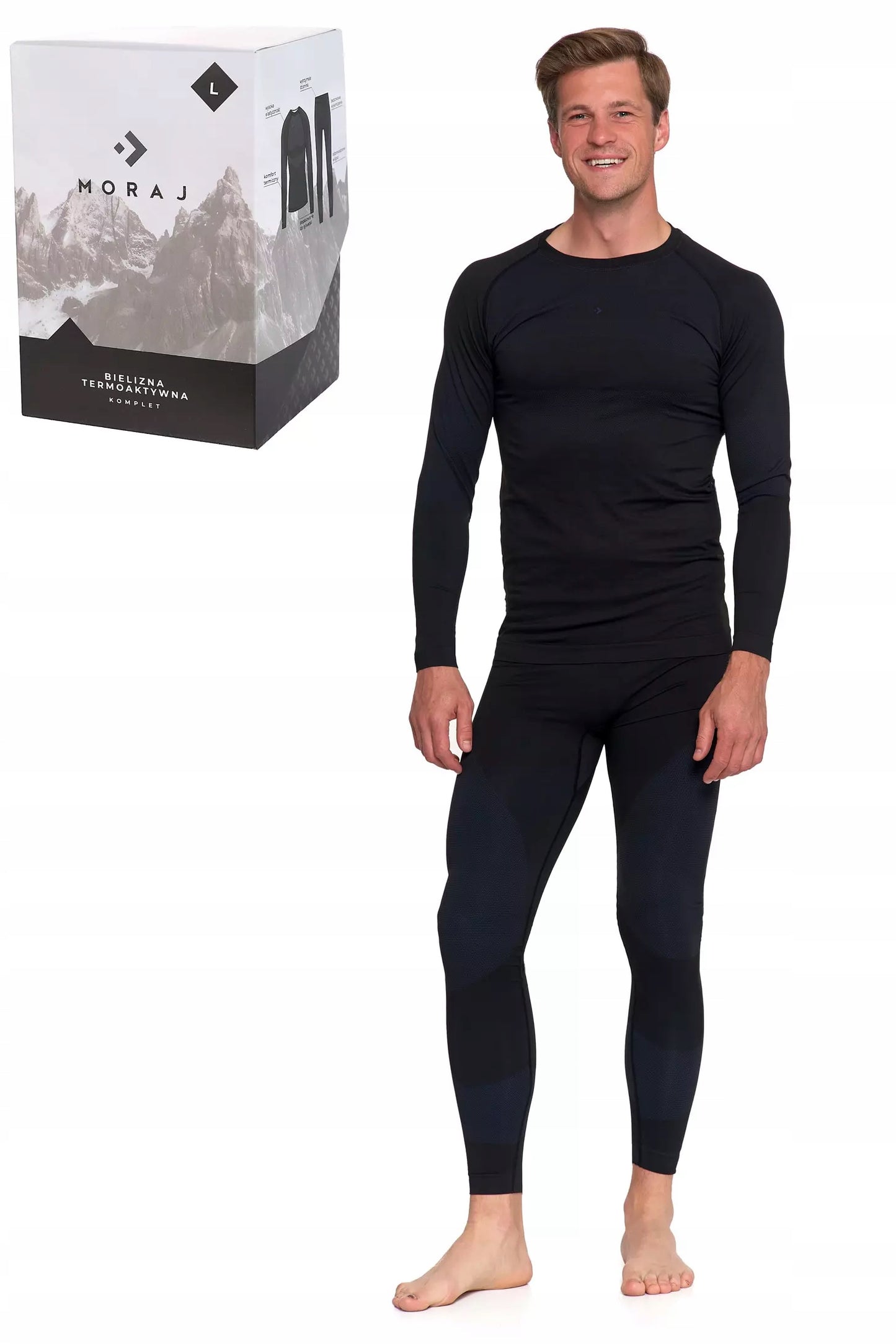 Vyriški termoaktyvūs apatiniai Maraj džemperis+kelnės KMT7000-003 juoda L
