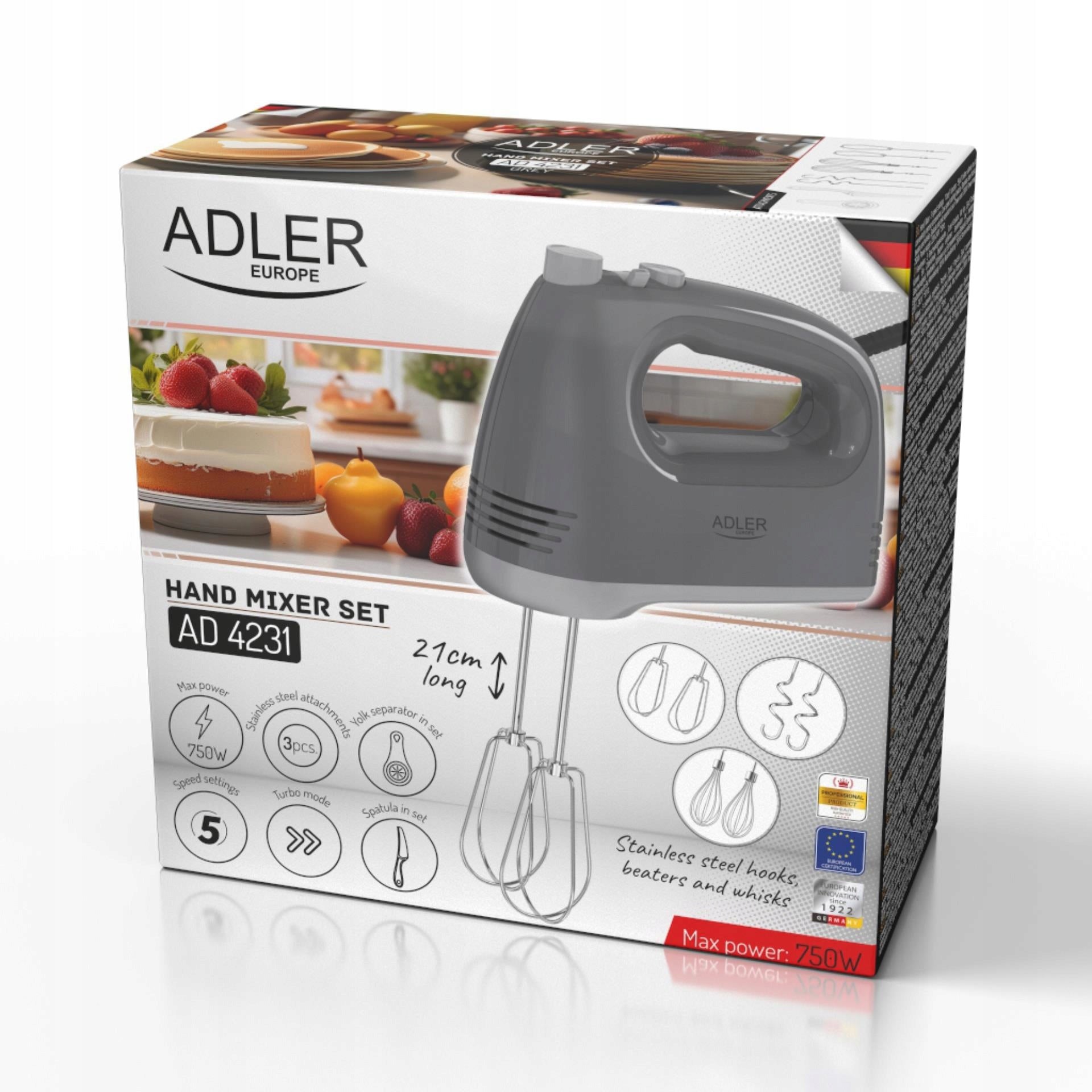 Rankinis maišytuvas virtuvės kombainas 750W 5 greičių + TURBO 6 maišytuvai švelnus startas