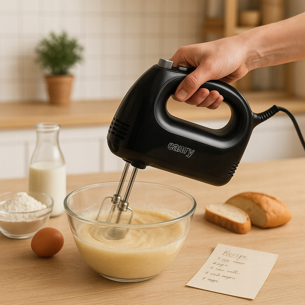 Rankinis virtuvinis kombainas maišytuvas, 750W, 5 greičiai, Turbo, juodas