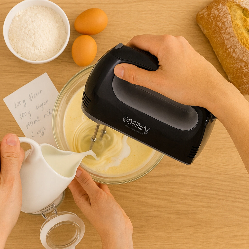 Rankinis virtuvinis kombainas maišytuvas, 750W, 5 greičiai, Turbo, juodas