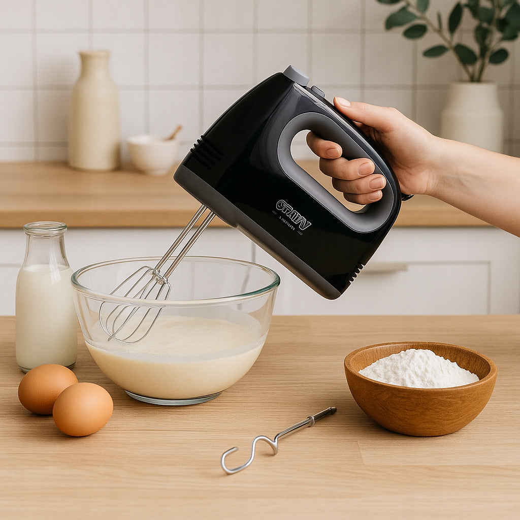 Rankinis virtuvinis kombainas maišytuvas, 750W, 5 greičiai, Turbo, juodas