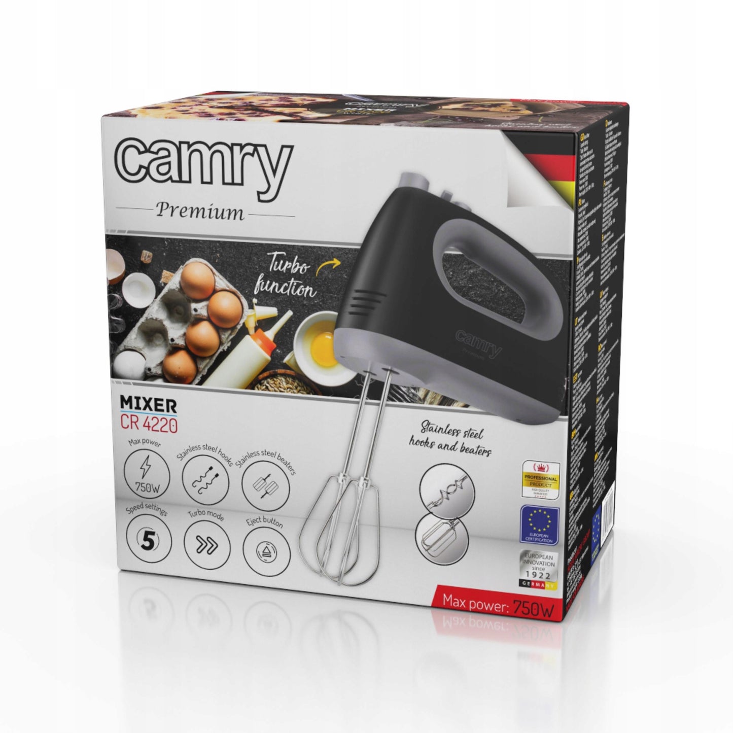 Rankinis virtuvinis kombainas maišytuvas, 750W, 5 greičiai, Turbo, juodas