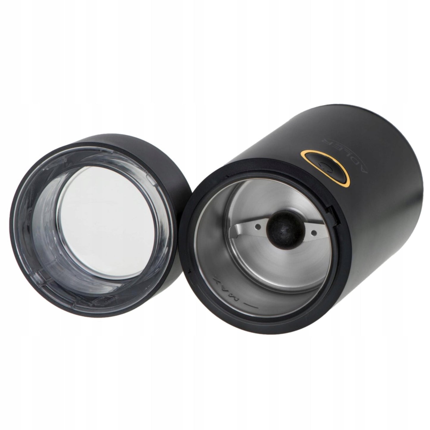 Elektrinis kavos malūnėlis 150W 75g plieniniai ašmenys juodos aukso spalvos