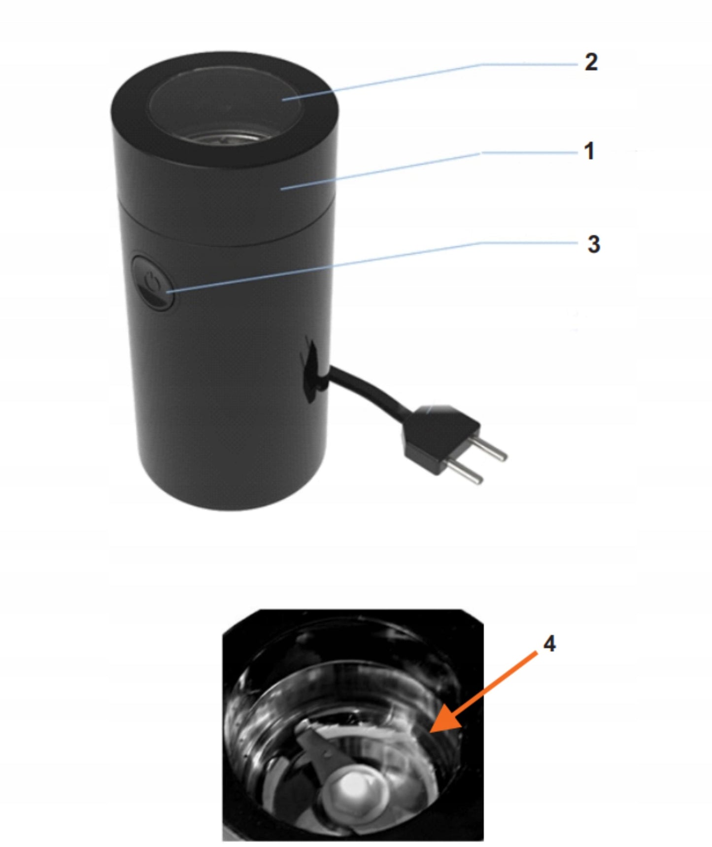 Elektrinis kavos malūnėlis 150W 75g plieniniai ašmenys juodos aukso spalvos