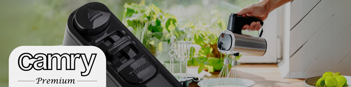 Galingas virtuvinis rankinis maišytuvas 900W, 5 greičių, su 6 antgaliais, švelnus paleidimas