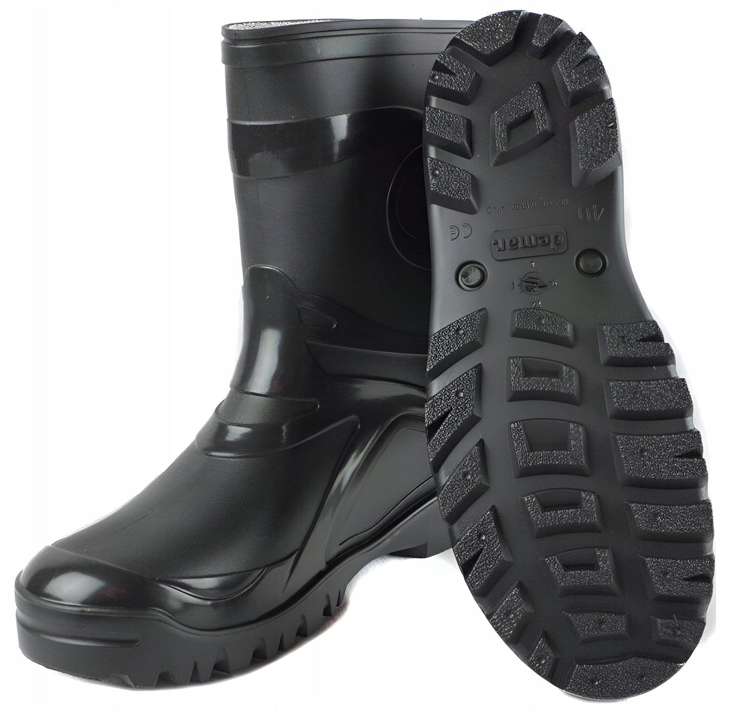 Madingi Vyriški Lietaus Batai PVC Demar Young 2 Jaunimo Gumos Batai Black Juodi 38 DEMAR
