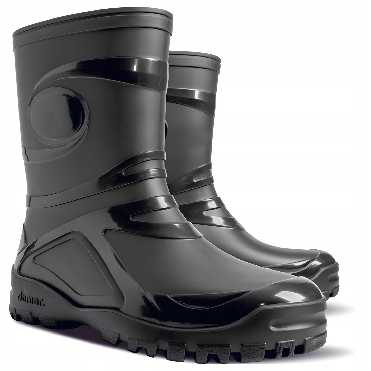 Madingi Vyriški Lietaus Batai PVC Demar Young 2 Jaunimo Gumos Batai Black Juodi 38 DEMAR