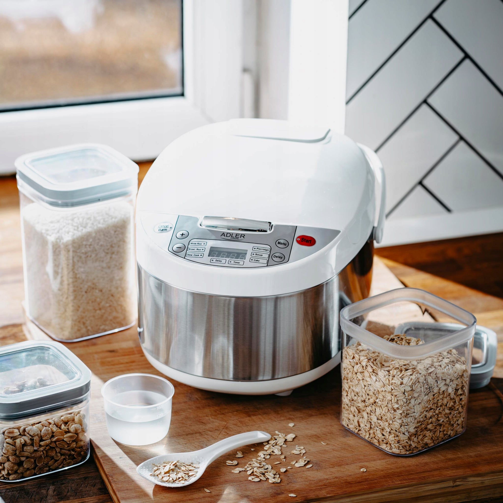 Daugiafunkcis puodas 6 viename 3,25 L ryžiams, tešlai, lėtaeigis puodas, ryžių viryklė, LED Adler AD6420