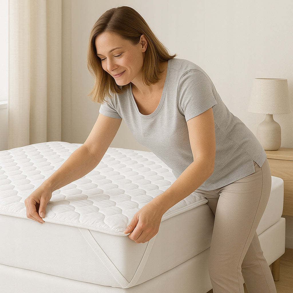 ČIUŽINIO APDĖKLAS 160x200 STORIS, DYGSNIUOTAS APSAUGA, POROLONAS ANT LOVOS