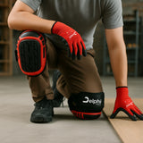 DARBININKŲ DARBINĖS KELENĖS SU GELIO PAGALVĖLĖMIS, STATYBININKŲ APSAUGA, STIPRIOS APSAUGINĖS