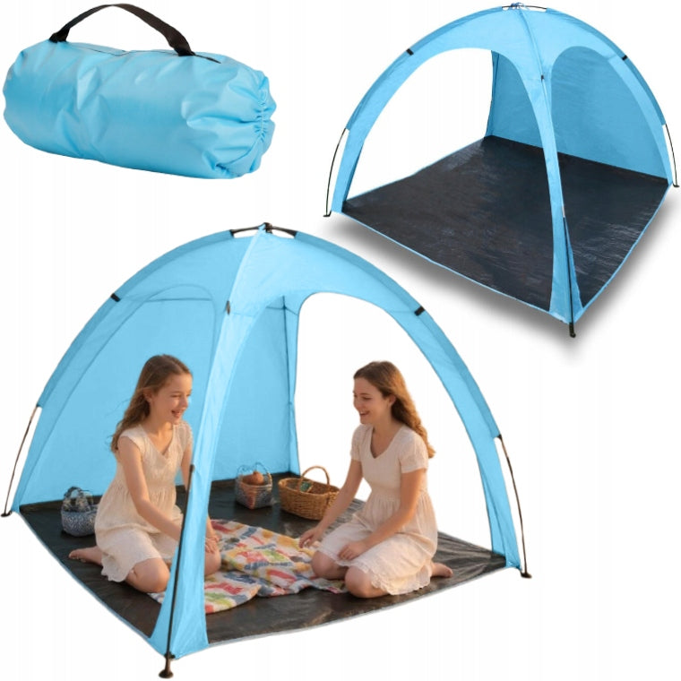 Paplūdimio palapinė nuo saulės, kelioninė, su dėklu, vėjalentė, paplūdimiui, sodui