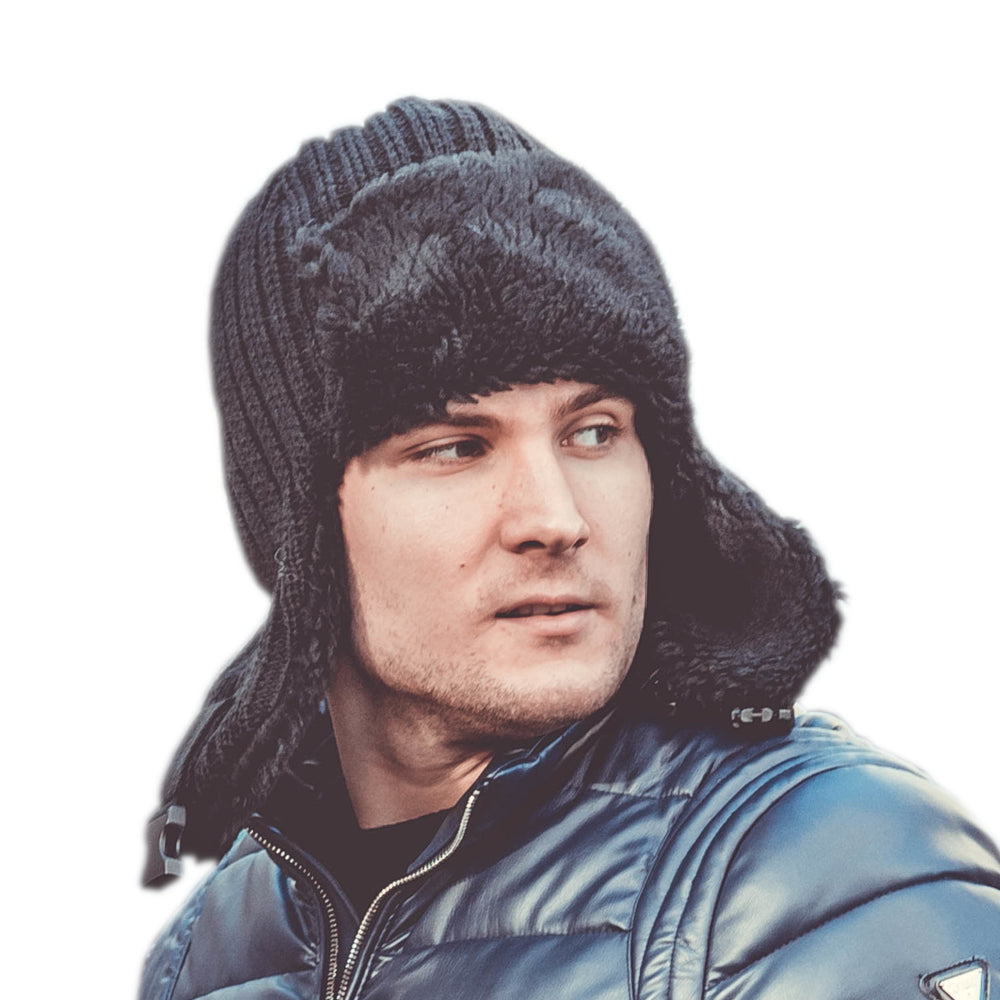 NANDY Vyriška piloto kepurė Žieminė AUSINĖ Labai šilta žiemos kepurė SPALVOS