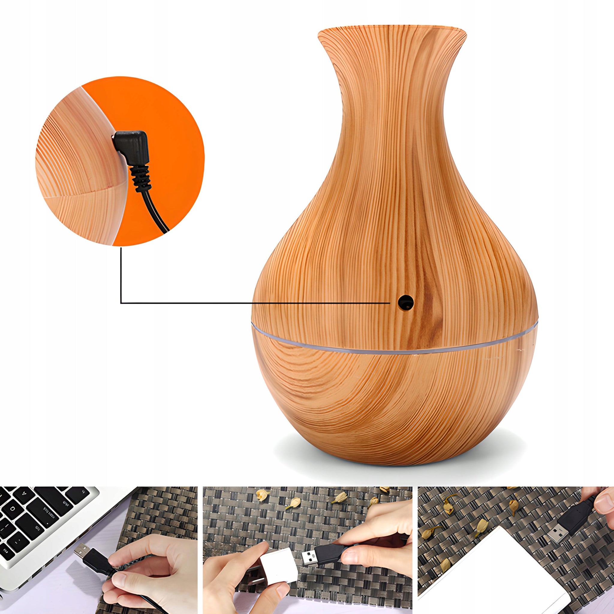 OROdrėkintuvu-kvapo difuzorius-aromaterapija-LED vaza + filtras